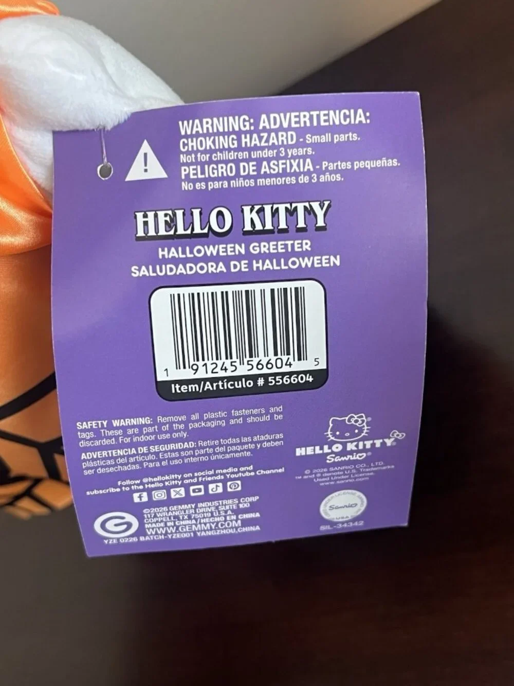 Gemmy Hello Kitty 2026 Halloween Greeter Plush 22